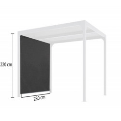 Rideau store PVC gris pour pergola bioclimatique alu 10,80m² HABRITA