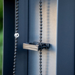 Rideau store PVC gris pour pergola bioclimatique alu 10,80m² HABRITA