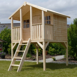 Cabane enfants en bois sur pilotis TRADITIONAL 3,42m² - SOLID