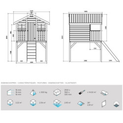 Cabane enfants en bois sur pilotis TRADITIONAL 3,42m² - SOLID