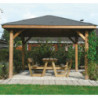 Pavillon de jardin en bois massif 16mm Kiosk 347,2x347,2cm – Solid