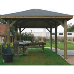 Pavillon de jardin en bois massif 16mm Kiosk 16,93m² – Solid