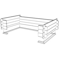 Paroi pleine pour pavillons KIOSK 270cm en bois traité - SOLID