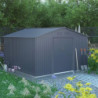 Abri de jardin métal 13m² anthracite + kit d'ancrage X-METAL