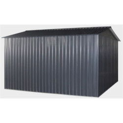 Abri de jardin métal 13m² anthracite + kit d'ancrage X-METAL