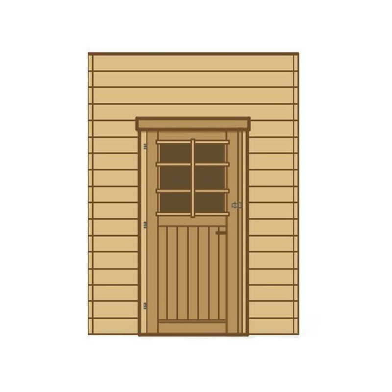 Paroi frontale simple porte 210cm - Carport en bois traité SOLID