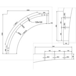 Poteau d'entrée en arc 12x12x242cm - Carport modulable Solid