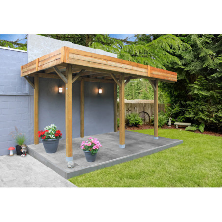 Carport modulable en bois traité autoclave 3x5x2,6m - SOLID