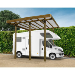 Carport modulable Camping car en bois traité 3x5x4,22m - SOLID