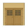 Paroi frontale double porte L.270cm - Carport en bois traité SOLID