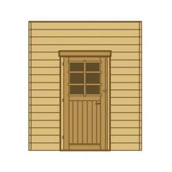 Paroi frontale simple porte 270cm - Carport en bois traité SOLID
