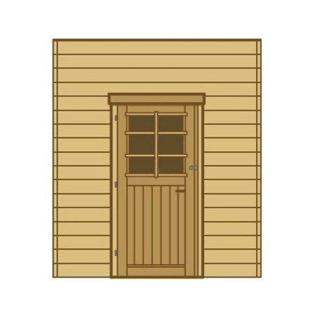 Paroi frontale simple porte 270cm - Carport en bois traité SOLID