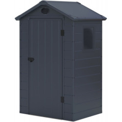 Petit abri de jardin plastique anthracite 134x104cm Jôbu