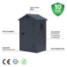 Petit abri de jardin plastique anthracite 134x104cm Jôbu