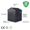 Abri de jardin plastique anthracite 190x192cm Jôbu