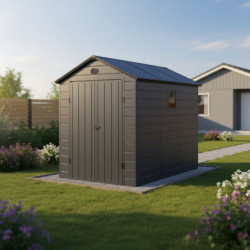 Abri de jardin plastique anthracite 190x280cm Jôbu