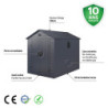Abri de jardin plastique anthracite 190x280cm Jôbu