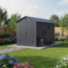 Abri de jardin plastique anthracite 190x368cm Jôbu
