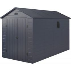 Abri de jardin plastique anthracite 190x368cm Jôbu