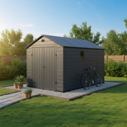 Abri de jardin plastique anthracite 242x368cm Jôbu