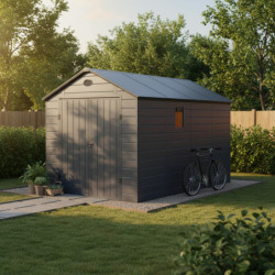 Abri de jardin plastique anthracite 242x368cm Jôbu