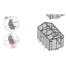 Abri de jardin plastique anthracite 242x368cm Jôbu