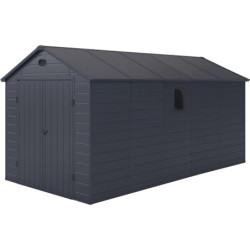 Abri de jardin plastique anthracite 242x456cm Jôbu