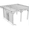 Paroi avec simple porte centrée pour carport 5x5m en bois - SOLID
