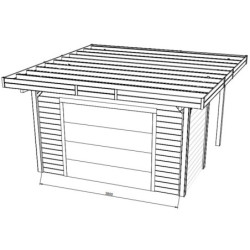Paroi avec porte garage selectionnelle pour carport 5x5m - SOLID