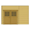 Paroi avec double porte gauche pour carport 6x5m en bois - SOLID