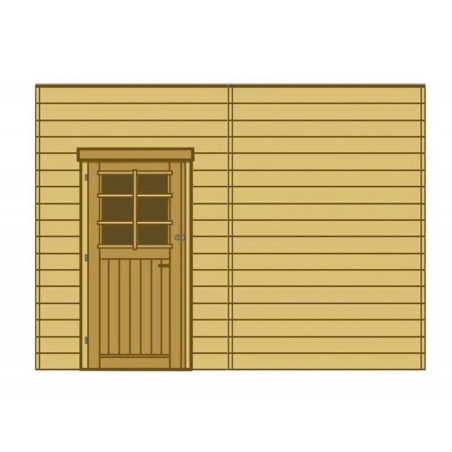 Paroi avec simple porte gauche pour carport 6x5m en bois - SOLID