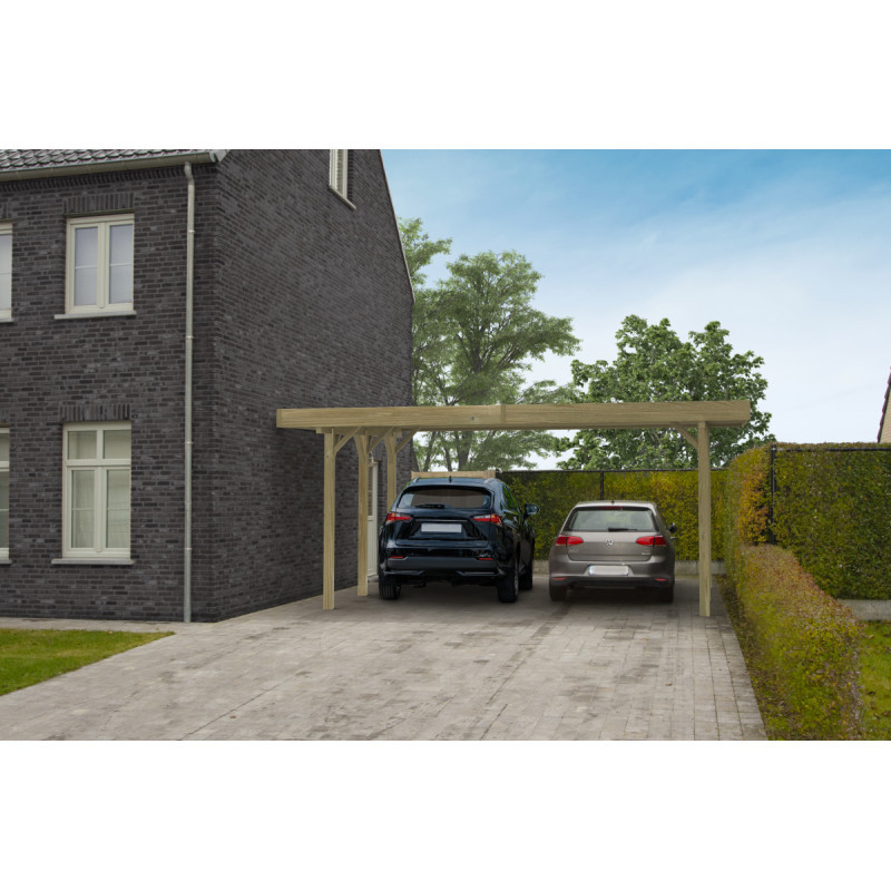 Carport modulable en bois traité autoclave 6x5x2,5m - SOLID