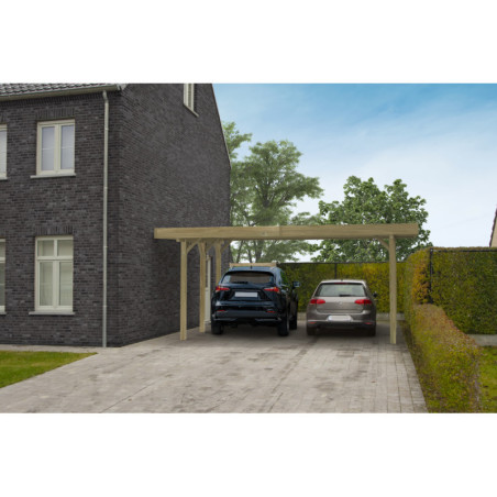Carport modulable en bois traité autoclave 6x5x2,5m - SOLID
