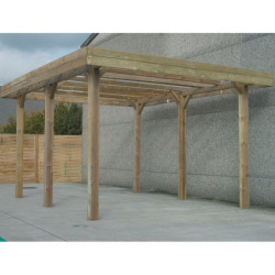 Carport modulable Camping car en bois traité 6x5x4m - SOLID