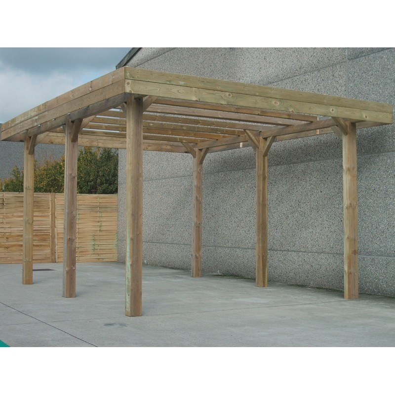 Carport modulable Camping car en bois traité 6x5x4m - SOLID