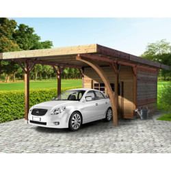 Carport configuré en bois traité autoclave 7x4x2,62m - SOLID