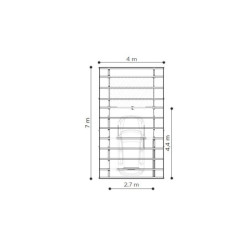 Carport configuré en bois traité autoclave 7x4x2,62m - SOLID