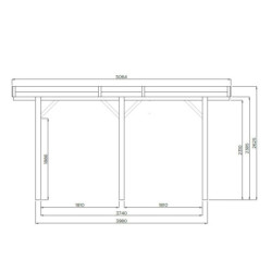 Carport configuré en bois traité autoclave 7x4x2,62m - SOLID