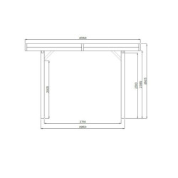 Carport configuré en bois traité autoclave 7x4x2,62m - SOLID