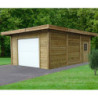 Carport-garage 7x5x2,65m en bois avec porte sectionnelle - SOLID