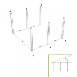 Carport-garage 7x5x2,65m en bois avec porte sectionnelle - SOLID