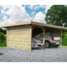 Carport configuré en bois traité autoclave 7x5x2,65m SOLID