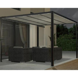 Toit de terrasse en aluminium gris 3x3m Couv’Terrasse® E Store
