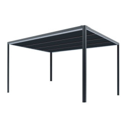 Toit de terrasse en aluminium gris 3x3m Couv’Terrasse® E Store