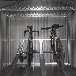 Abri pour 4 vélos acier gris 4,02m² avec rails Chalet et Jardin