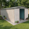 Abri de jardin métal WoodTouch beige 14m²,  kit d'ancrage X-METAL