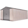 Abri de jardin métal WoodTouch beige 14m²,  kit d'ancrage X-METAL
