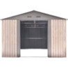 Abri de jardin métal WoodTouch beige 14m²,  kit d'ancrage X-METAL