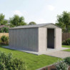 Abri de jardin métal WoodTouch beige 11m²,  kit d'ancrage X-METAL