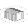 Abri de jardin métal WoodTouch beige 11m²,  kit d'ancrage X-METAL